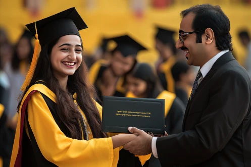 Indian Student receiving degree